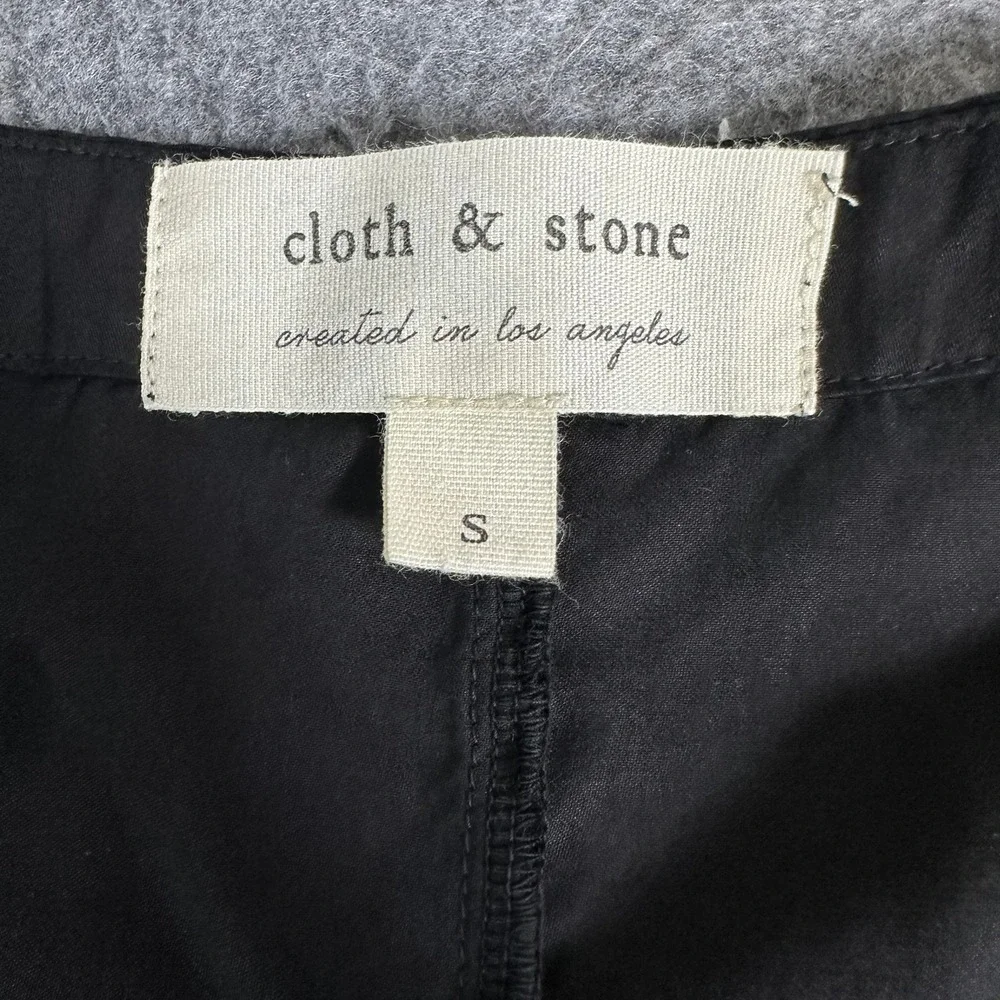 Cloth & Stone Black Tencel Lyocell Long Sleeve Belted‎ Jumpsuit Small